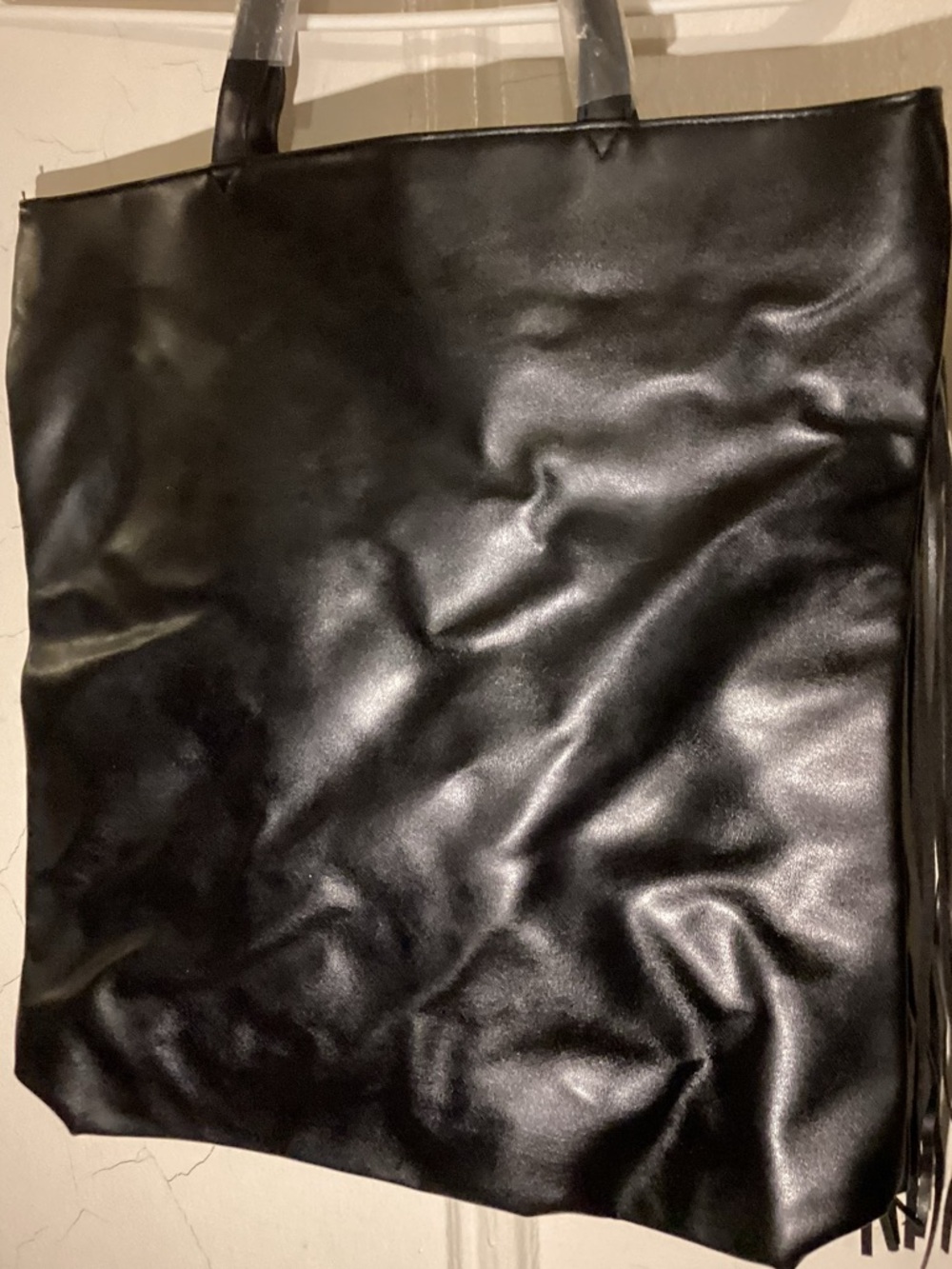 Victoria's Secret Black Fringe Logo Tote New - Picture 5 of 5